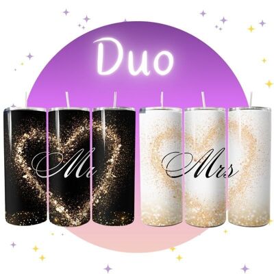 Mr & Mrs Glitter Duo – Thermosbecher