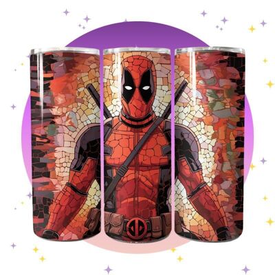 Deadpool Stained Glass - Thermos tumbler