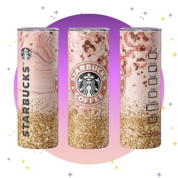 Marbre Gold Glitter - Gobelet thermos starbucks