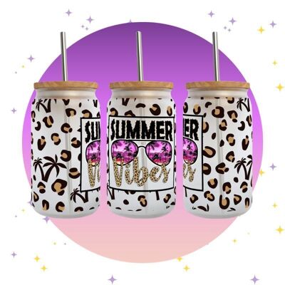 Summer Vibes – Glas mit Bambusdeckel