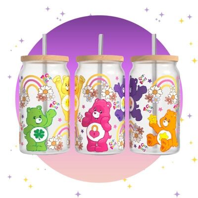Care Bears - Glass with bamboo lid