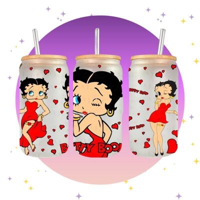 Betty Boop - Verre avec couvercle en bambou