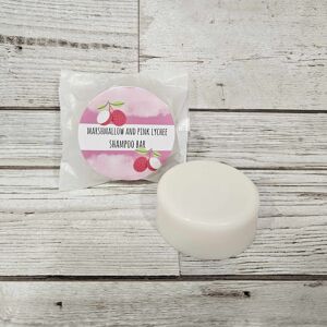 Barre de shampooing à la guimauve et au litchi rose