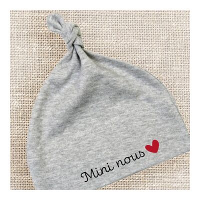 Mütze „Mini Nous“ mit kleinem roten Herz