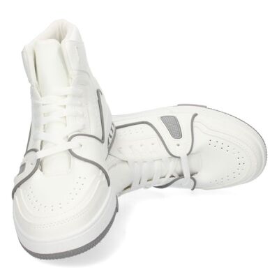 High-top sneaker in white