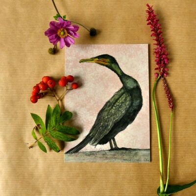 Greeting card Cormorant