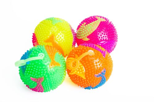 Flash ball in soft material and with spiked surface Ø7.5 cm.