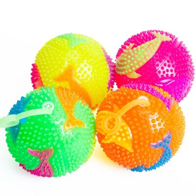 Flash ball in soft material and with spiked surface Ø7.5 cm.