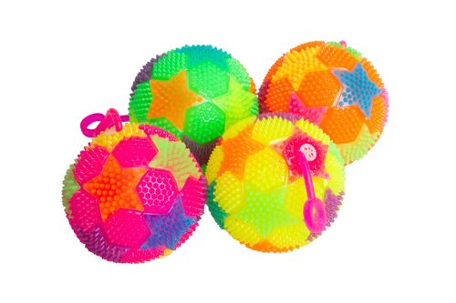 Flash ball in soft material and with tactile surface Ø7.5 cm.