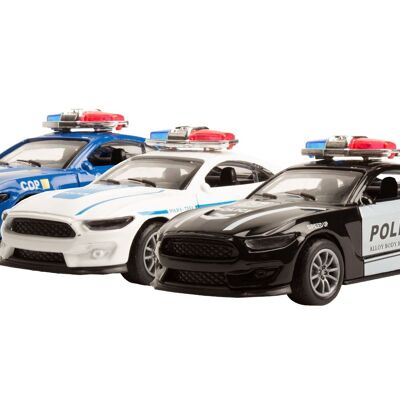 XL Police car made of die cast metal and with pull back action