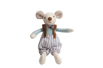 Peluche poupée souris garçon 18 cm