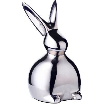Figura decorativa coniglio Louis (altezza 18 cm) in alluminio nichelato