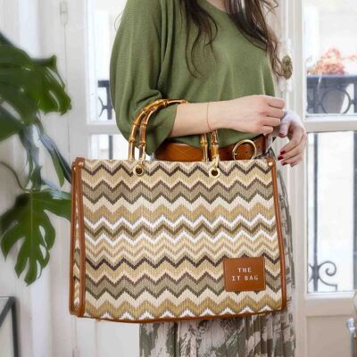 ZIGZAG Borsa tote con motivo zigzag TAMA 6359