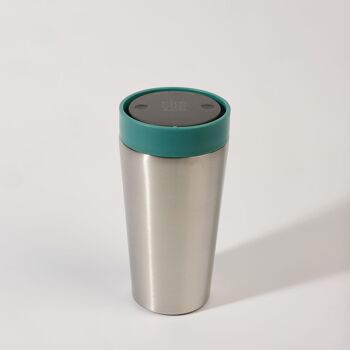 Tasse circulaire en acier inoxydable 12oz vert aigue-marine (1 x pack 8) tasse à café réutilisable durable 2