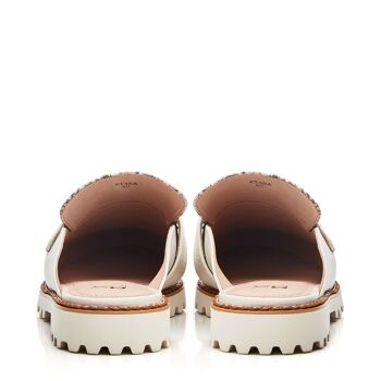 Moda In Pelle Etana Mules à enfiler en cuir blanc cassé femme 3