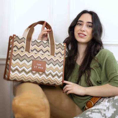 ZIGZAG YUNA borsa a mano con motivo zig zag