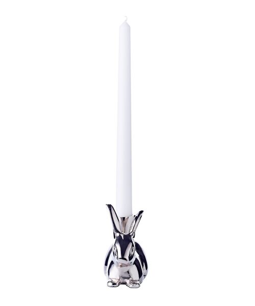 Kerzenhalter Hase Louis (Höhe 8 cm) Aluminium vernickelt
