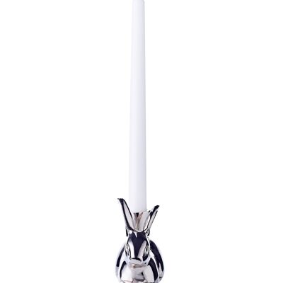 Kerzenhalter Hase Louis (Höhe 8 cm) Aluminium vernickelt