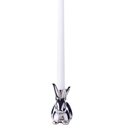 Candle holder Rabbit Louis (height 8 cm) nickel-plated aluminum