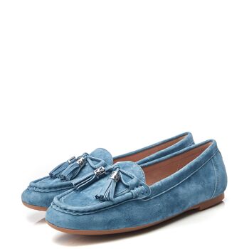 Moda in Pelle Mocassins en daim bleu Famina pour femmes 2