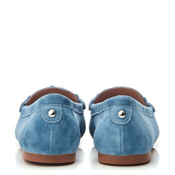 Moda in Pelle Mocassins en daim bleu Famina pour femmes 3