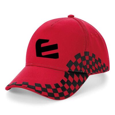 ADJUSTABLE SNAPBACK RIDER WITH PATCH AND CHECKERED EMBROIDERY