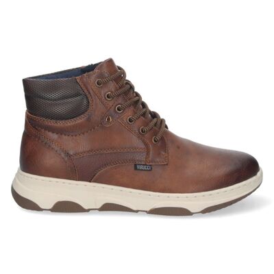Men's Ankle Boot with Padded and Laces in Leather Color