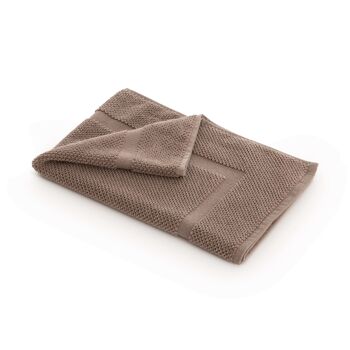 Tapis de bain 100% coton peigné 650 gr. Taupe 2