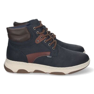 Men's Ankle Boot with Padded and Laces in Navy Blue