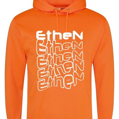 UNISEX FASHION SWEATSHIRT IN FLUO COLORS - HOOD AND DOUBLE POCKETS