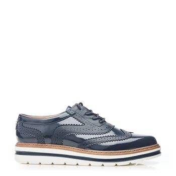 Moda in Pelle Genisiss Navy Porvair Brogues pour femmes 1