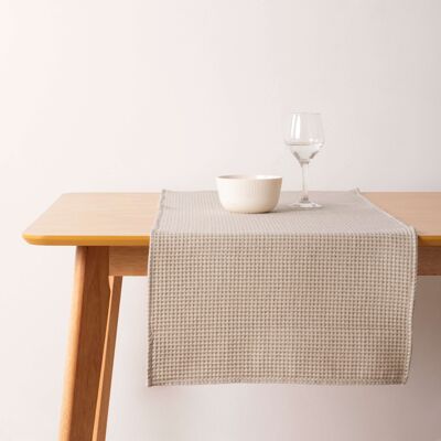 Waffle Linen Table Runner 45x140 cm