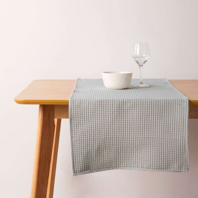 Water Green Waffle Table Runner 45x140 cm