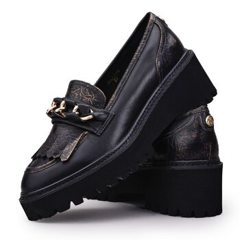 Moda in Pelle Chaussures Holliee en cuir noir pour femmes 4