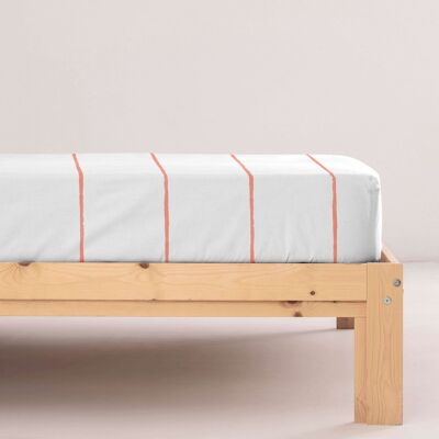 Ibiza Coral percale fitted sheet 200 threads