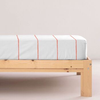 Drap-housse percale Ibiza Corail 200 fils 1