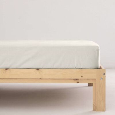 Natural Satin Fitted Sheet 100% combed cotton