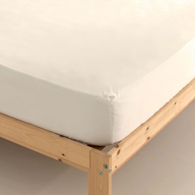 Satin fitted sheet 300 threads Natural