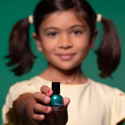 Vernis pour enfant à l'eau et pelliculable vert "Paon"