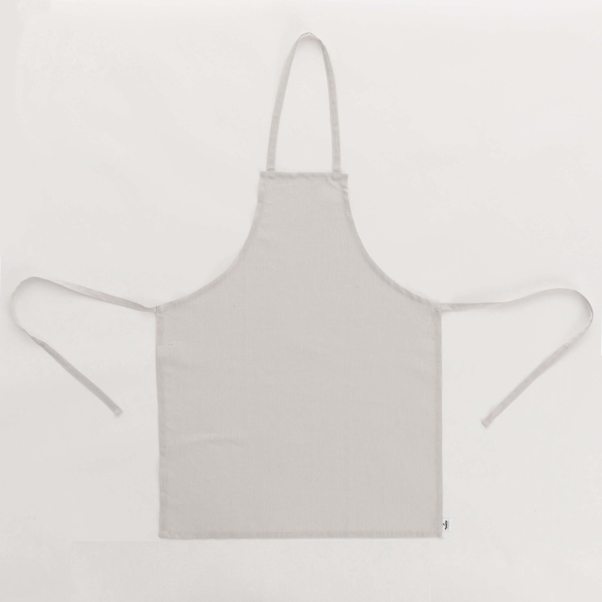 Apron without pocket 100% Linen Light Gray - 110x69 cm