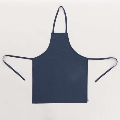 Apron without pocket 100% Linen Night Blue - 110x69 cm