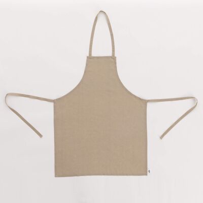 Apron without pocket 100% Taupe Linen - 110x69 cm