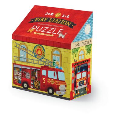 Puzzle maison - 24 pcs - La station des pompiers - 3a+ - %