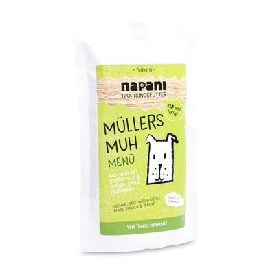 Organic menu for dogs from Müller's Moo 150g