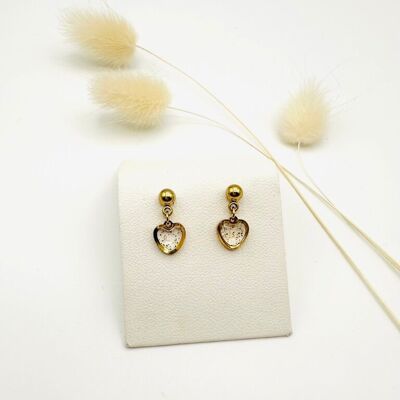 Gold Powder Heart - Stud Earring