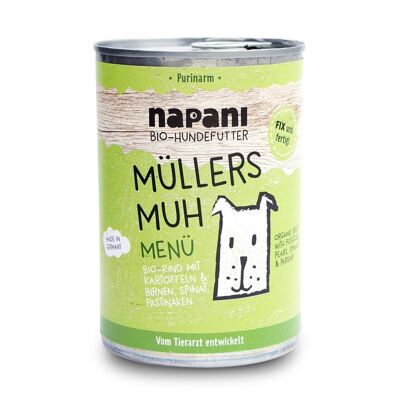 Menú ecológico para perros Müller's moo 400g