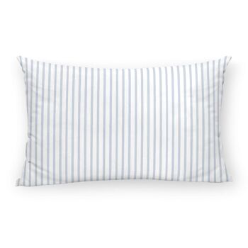 Housse de coussin 100% coton 30x50 cm Rayures Bleu Glace 1