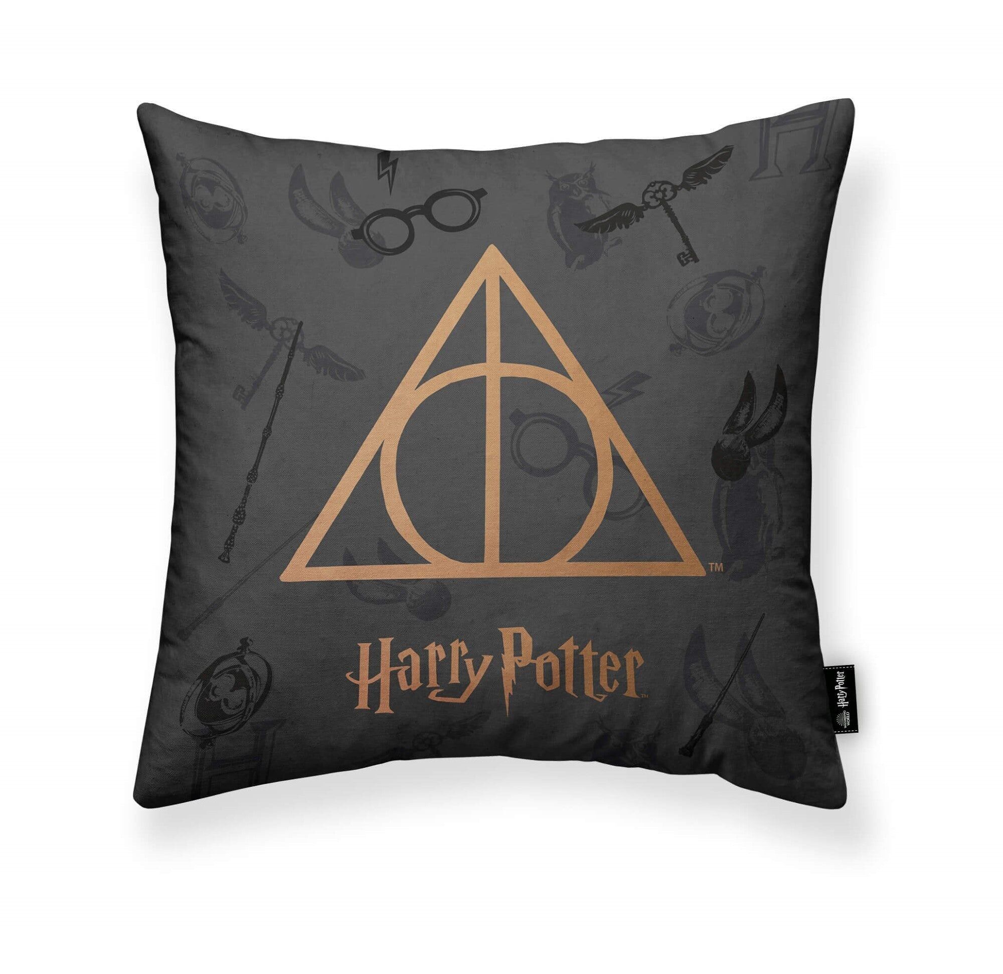 Funda de cojín 100% algodón 45x45cm Deathly Hallows A