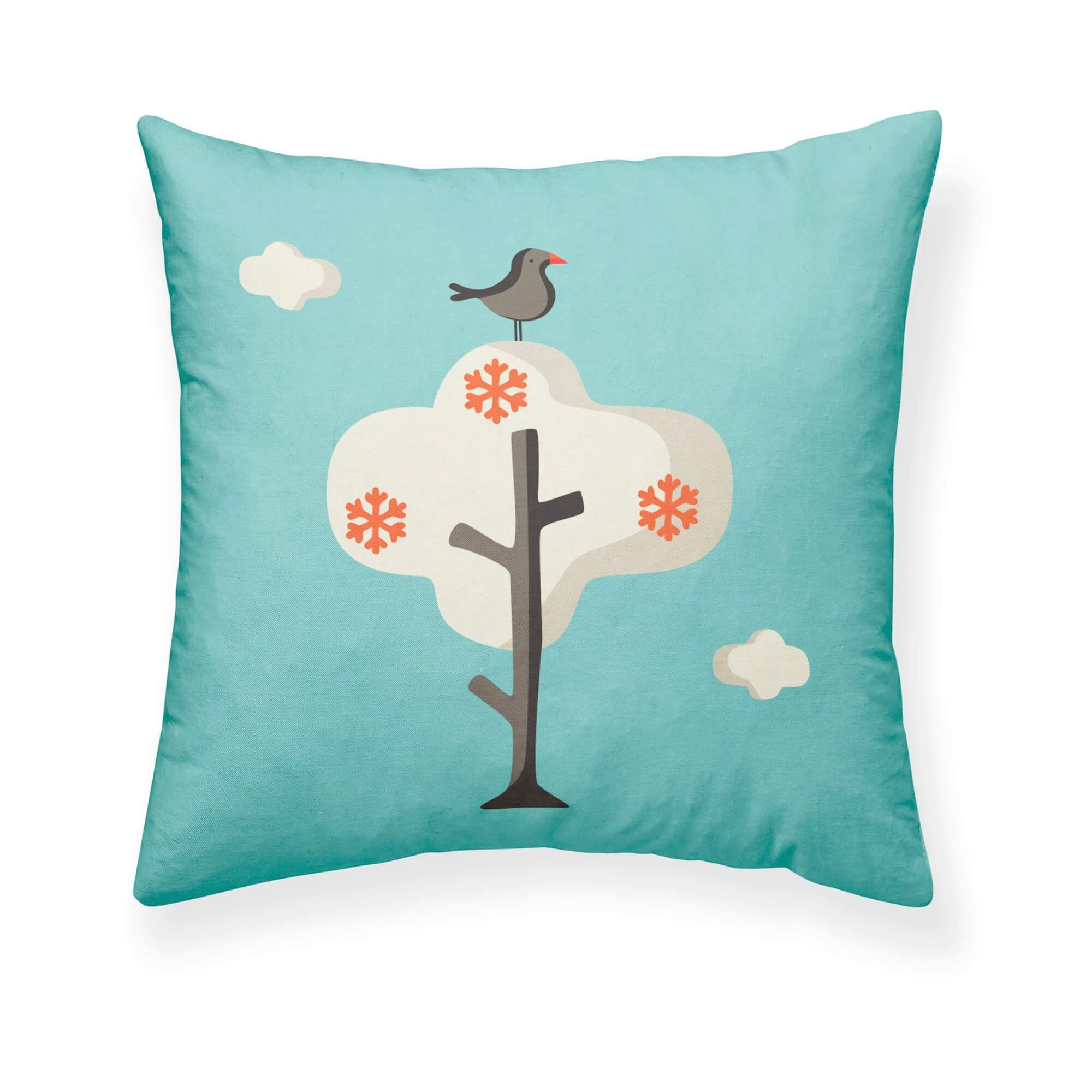 Funda de cojín 100% algodón 50x50 cm Arbol Azul