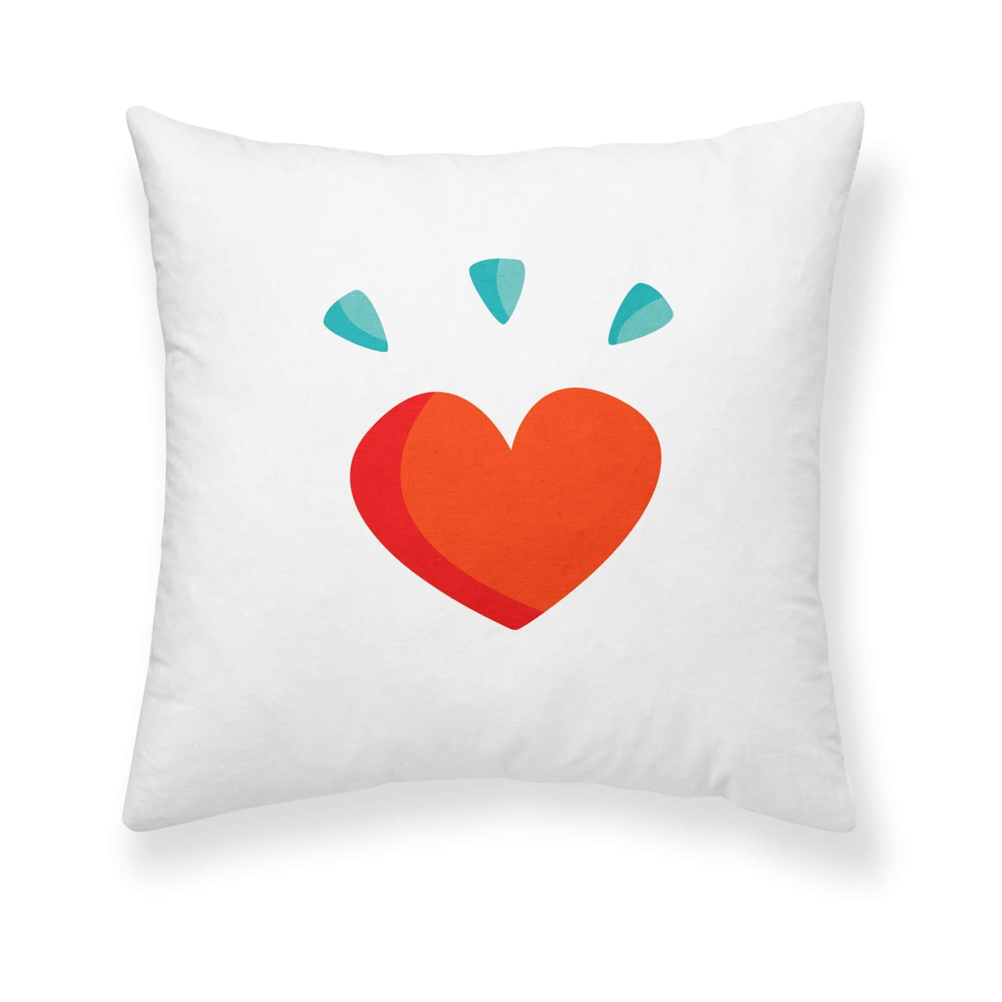 Funda de cojín 100% algodón 50x50 cm Corazon